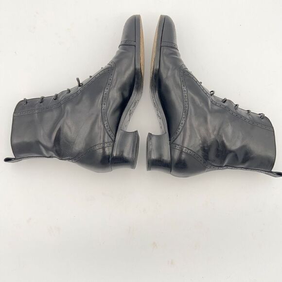 Vintage Joan Helpern Signature Black Leather Victorian Style Boot Gothic Sz 6 - Picture 7 of 10